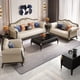 thumbnail image 3 of American high quality leather sofa combination light luxury style European solid wood carving sofa villa furniture My Lux Decor Round, 3 of 10
