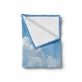thumbnail image 2 of Nautical Soft Flannel Fleece Blanket, Traveling Themed View of Ship in the Aquatic World with Fluffy Clouds Day Time Landscape, Cozy Plush for Indoor and Outdoor Use, 60" x 80", Blue, by Ambesonne, 2 of 6