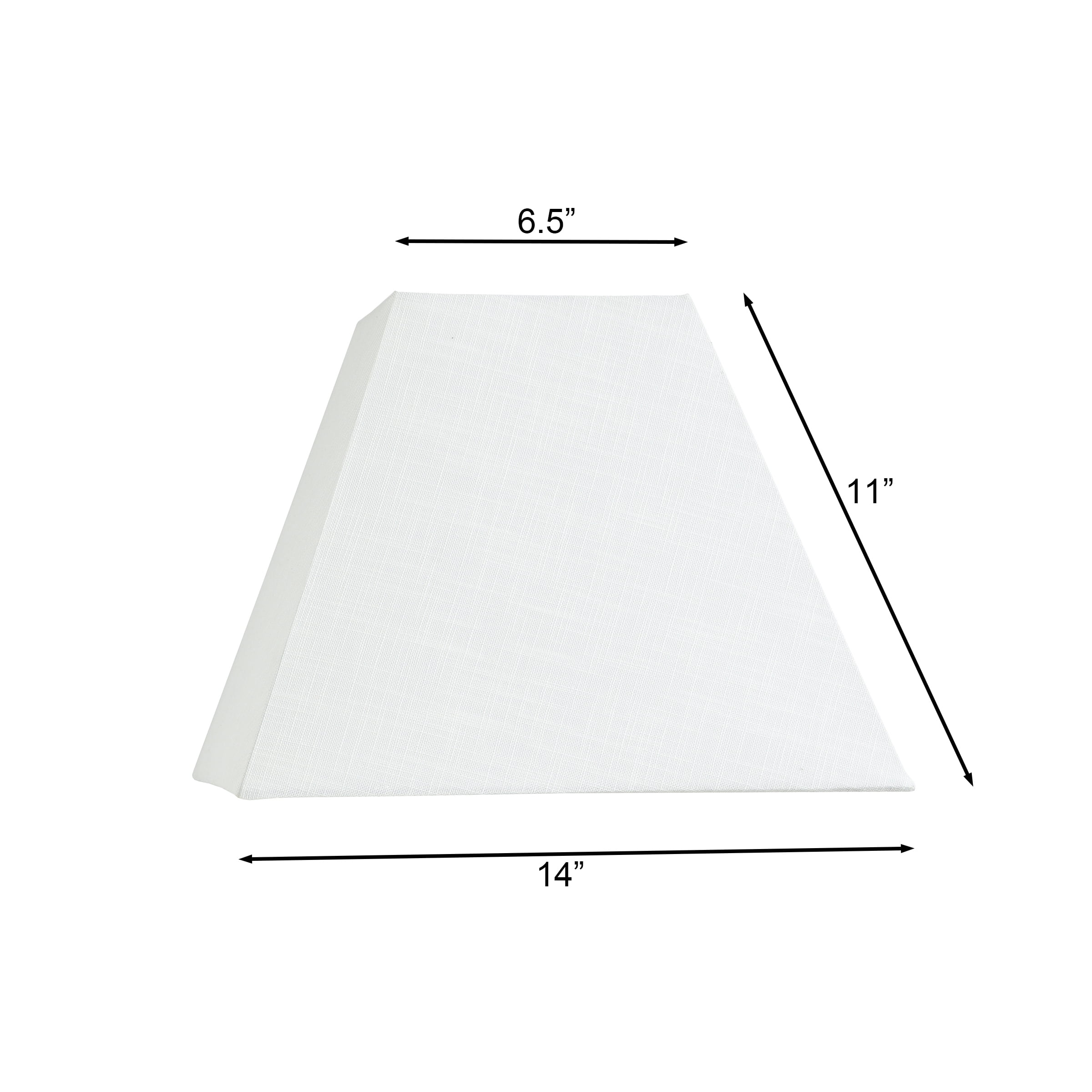 Better Homes & Gardens White Tapered Square Polyester Lamp Shade, 14"L x 6.5"W x 11"H