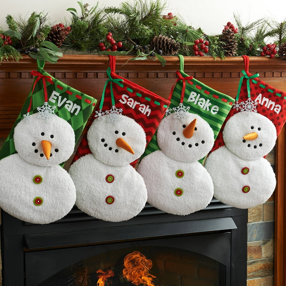 Personalized Plush Snowman Christmas Stocking Available In Multiple