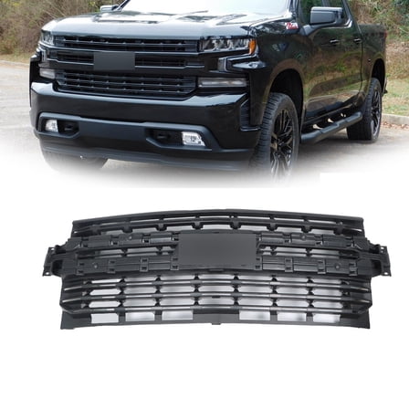 Front Bumper Upper Grille Black Fit For Silverado 1500 2019-2022 84493306