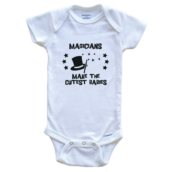 Magicians Make the Cutest Babies Funny Magic Baby Bodysuit, 0-3 months white