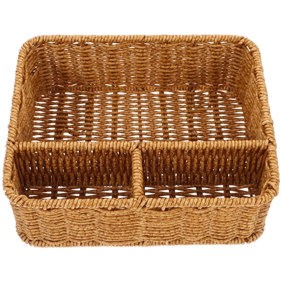 Rustic Woven Tissue Box Cover with Facial Tissue Holder and Remote Controller Compartment