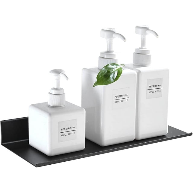 Percheros de pared de metal, percheros de pared flotantes negros de 30 cm, percheros de pared pequeños, percheros de baño, forma L con roscas y tornillos para decoración, salón,