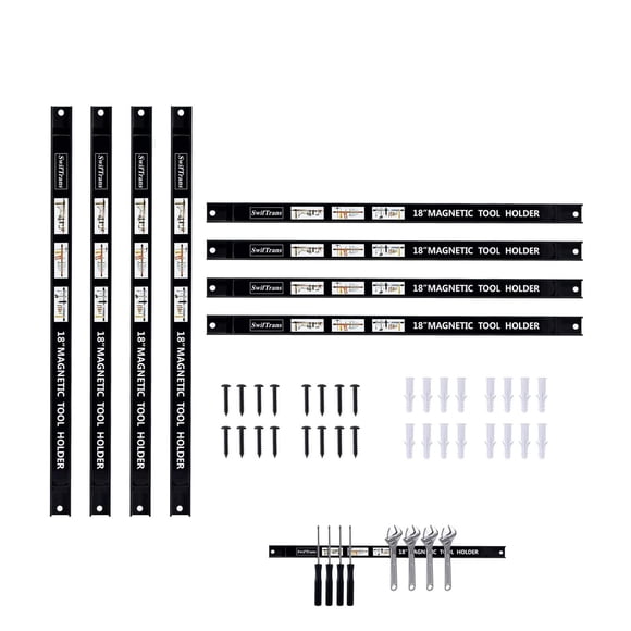 Soporte magnético para herramientas Swiftrans, 45 cm, 8 unidades, resistente, negro