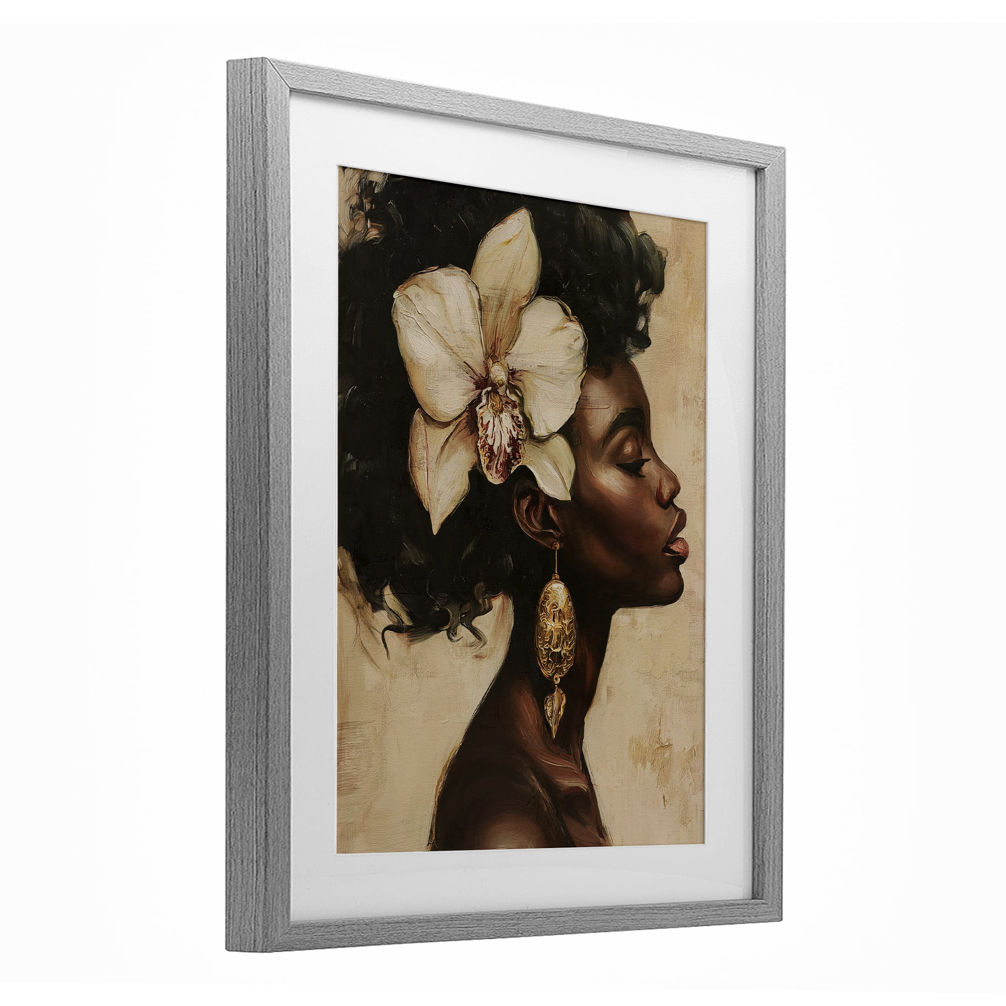 Stupell Industries Orchid Majesty Portrait Gray Framed Print Under Glass, design by Svetlana Aleynikova