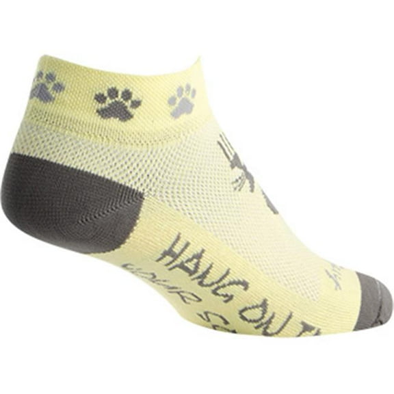 SockGuy Classic Scratch Socks 1 inch Yellow Gray Womens Small Medium