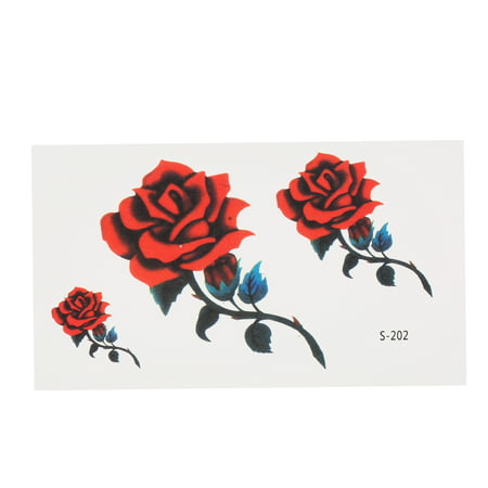 Removable Waterproof Temporary Tattoo Stickers Skull Rose Flower Totem Feather Body Arm Art