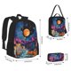 thumbnail image 2 of Balery Fantasy Cosmic Landscape Mochila escolar 3 en 1 para niños: mochila resistente con lonchera térmica y estuche para lápices. Mochila escolar para niños y niñas., 2 of 7