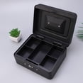 thumbnail image 2 of EeaseCA Cash Box with Combination Lock Thicken Durable Cash Box Safety Box Cash Store Cashier Box (Size M, Black), 2 of 9