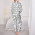 thumbnail image 3 of Bingfone Womens Pajama Sets Rabbit And Cloud Print,Long Sleeve Loungewear Pajamas Set-Medium, 3 of 8