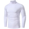 thumbnail image 2 of IROINNID Button Down Shirts for Men Fall/winter High Neck Bottoming Shirt Large Size Solid Color Long Sleeves,White, 2 of 3