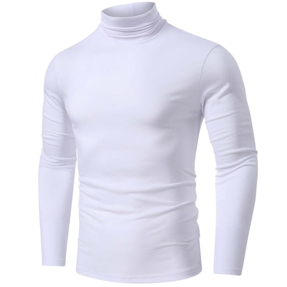 LIaqionyy Men's Turtleneck Tops Casual Slim Basic Lightweight Comfortable Pullover Long Sleeve Thermal Undershirt