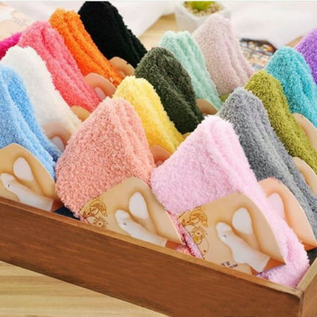 

Home Women Girls Soft Bed Floor Socks Fluffy Warm Winter Pure Color Sky Blue