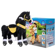 PonyCycle Kid-Powered Ride-On Horse Toy, No Battery, Hand Brake, Ages 3-4, Black, E338