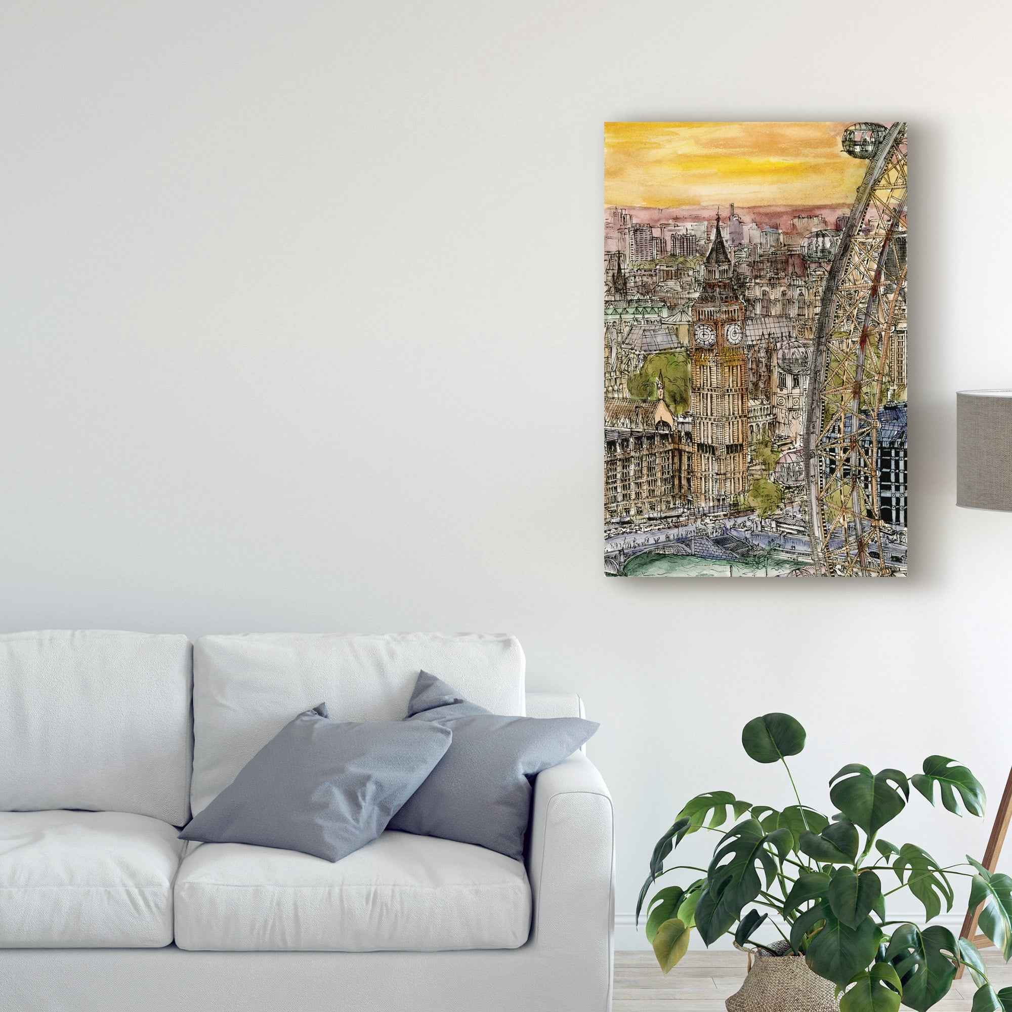Trademark Fine Art 'City Scene IV' Canvas Art by Melissa Wang