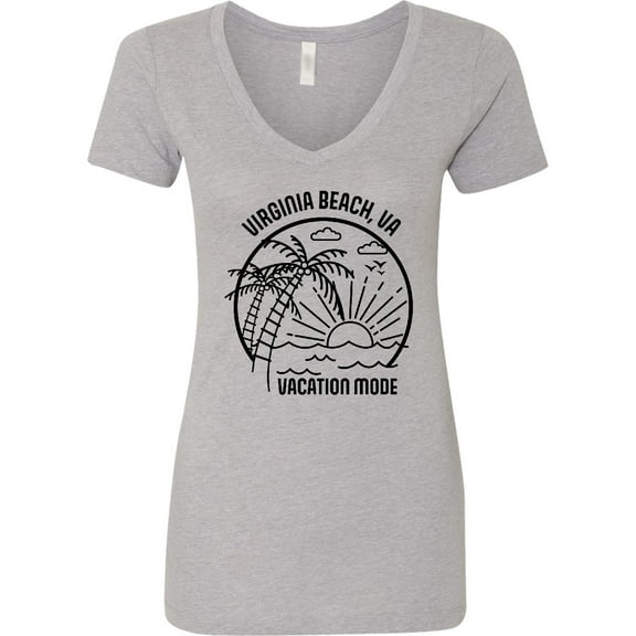 Inktastic Summer Vacation Mode Virginia Beach Virginia Women's V-Neck T-Shirt