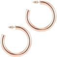 thumbnail image 1 of Aros abiertos gruesos, ligeros y de color oro de 14 quilates Laklulu | Pendientes de aro de oro para mujer, 1 of 5