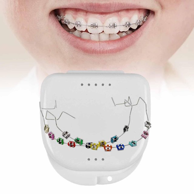 Decoración de dientes temporal para estudiantes con caja decorativa ortodoncista explicar color mixto