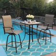 MF Studio Outdoor Swivel Bar Stool Set of 2 Patio Bar Chair Padded