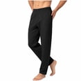 thumbnail image 3 of Zynoxe Men's Straight Leg Pants Comfort Elastic Waist Lounge Pants for Men Lightweight Home Work Casual Trousers Versatile Solid Color Long Pants with Side Pockets S, 3 of 7