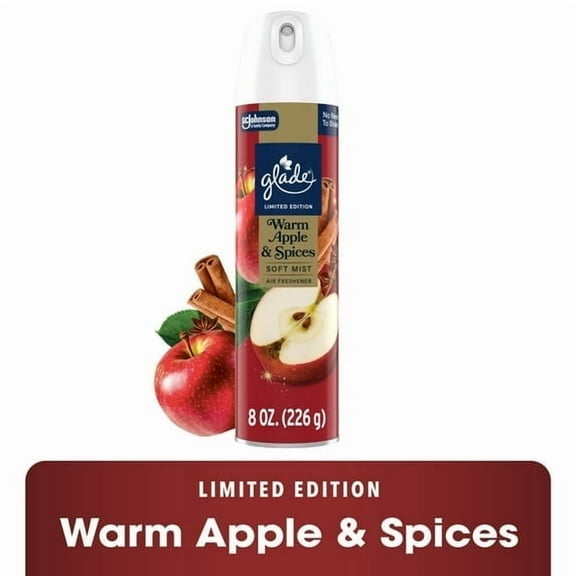 Glade® Odor Fighting Soft Mist Air Freshener Room Spray, Warm Apple & Spices Fall Scent, 8.0oz., 2 Count