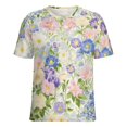 thumbnail image 5 of Floral Colorful Flower Women's T-Shirt Short Sleeve T Shirts Tops Tee Ladies Loose T, 5 of 6