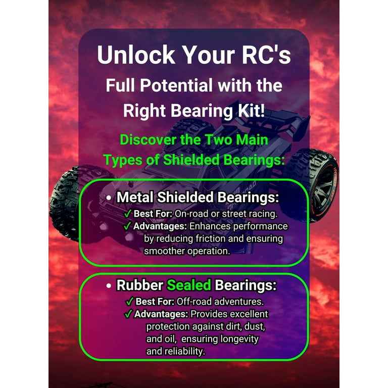 RCScrewZ Metal Shielded Bearing Kit kyo098b for Kyosho ZX-5 SP