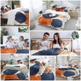 thumbnail image 6 of Navy Blue Burnt Orange Bedding 3 Piece Duvet Cover Set Twin Size, Artwork Geometric Contemporary Soft Microfiber Comforter Cover with Zipper Closure & Pillowcases, Wrinkle & FadeResistant Quilt Cover, 6 of 9