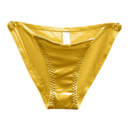 Fulorrnie Underwear for Women Comfort G String Breathable Sexy Panties Thong Drop Waist Stretchable Panty Yellow XL