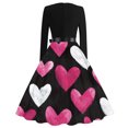 thumbnail image 3 of Fgvctg Womens Valentine's Day Cocktail Dresses for Date Night Elegant Crewneck Cocktail Dress Love Heart Graphic Casual Dress 1950s Long Sleeve Vintage Dressy Outfit Light pink 5XL, 3 of 4
