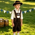 thumbnail image 6 of Odeerbi Kids Boys Oktoberfest Outfits Lace Up Shirt Embroidered Suspender Shorts with Hat 3 Pieces Set, 6 of 7