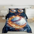 thumbnail image 2 of Castle Fairy Sport Baseball 3-Piece Full Size Comforter Sets for Teens Women Men,Ball Gamer Bedding Comforter Set,Abstract Lightning Lightweight Bedding Sets,Lightweight Room Decor, 2 of 8
