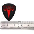 thumbnail image 4 of GHSDFBB 2Pcs 3D T Decorative Accessories T Emblem Badge Metal Cast Car Side Fender Rear Trunk Car Sticker Decal for Tesla Roadster Model S ModelxModel 3 Tesla SUV (Black), 4 of 5