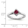 thumbnail image 5 of 925 Sterling Silver Stackable Expressions Polished Cr. Ruby & Dia Ring Size: 6; for Adults and Teens; for Women and Men, 5 of 5