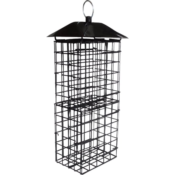 Wild Wings Metal Suet Cage Bird Feeder - 4 Suet Cake Capacity - Black