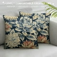 thumbnail image 3 of PRATYUS  Navy Blue Dahlia Throw Pillow Cover Rustic Geometric Flower Decorative Square Pillow Cases Beige Tan Gray Floral Cushion Covers Farmhouse Home Decor For Sofa Bedroom Outdoor White, 3 of 5