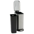 thumbnail image 4 of Design Trend Oval Slim Stainless Steel Step Trash Can with Soft Close Lid | 20 Liter / 5 Gallon, 16.26" L x 21.73" W x 9.25" H, Silver, 4 of 10