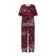 thumbnail image 4 of ICHUANYI Clearance Women's Summer Printed Half Sleeve Round Neck Cropped Top + Casual Pants Suit Set Two Piece Lounge Set(Wine, M) ICHUANYI WER2023081116758, 4 of 5