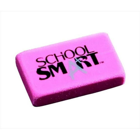 School Smart 000783 Latex Free Smudge Free Large Block Eraser, Pink, Pack -