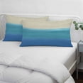 thumbnail image 4 of Blue Teal Beige Ombre Throw Pillow Covers, Modern Abstract Art Abstract Soft Breathable Pillow Cases with Invisible Zipper for Sleeping, Toddler Pillowcases for Couch Bed Sofa Chair 12x20 Inches, 4 of 9