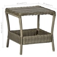 thumbnail image 4 of Mesa de patio VidaXL cuadrada con estructura de poliratán marrón, 4 of 5