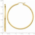 thumbnail image 4 of 14k Yellow Gold 2x50mm Tube Hoop Earrings Round Classic, 4 of 8