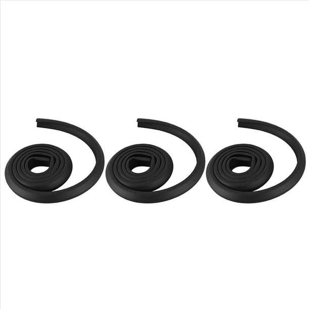 3X 2M Protección para Niños Mesa Guardia Tira Productos de Seguridad para Bebés Borde de Vidrio Muebles Horror Crash Bar Esquina Espuma Parachoques Colisión (Negro)