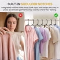 thumbnail image 6 of Techzoo 30 Pack Premium Black Plastic Hangers - Non Slip Plastic Clothes Hangers, Ultra Thin Hangers for Closet, Heavy Duty Coat Hanger Space Saving, Ideal for Suits, Shirts, Pants, 6 of 8