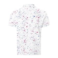 thumbnail image 5 of Men's Short Sleeve Tees Lapel Button Down Print Pullover Tops Summer Casual Stylish T Shirts Slim Fit (L, White), 5 of 5