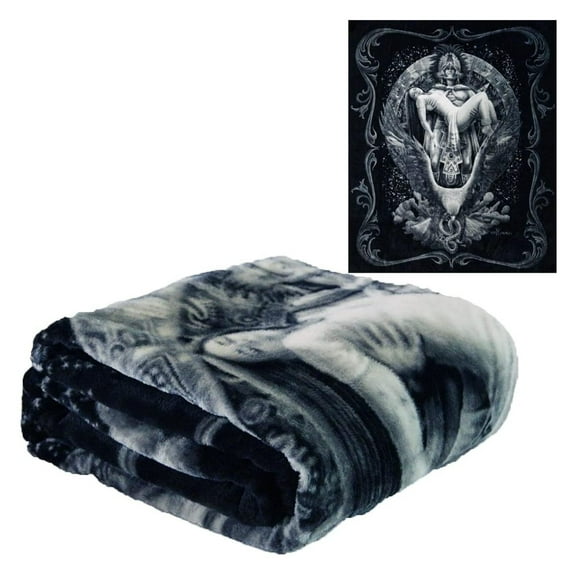 Plush Throw Blanket - Alma Azteca - Queen Bed 79"x 95" - Special Edition Faux Fur Blanket for Beds, Sofa, Couch, Picnic, Camping