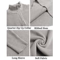 thumbnail image 2 of COOFANDY Mens Ribbed Knit Sweater Quarter Zip Mock Neck Sweaters Slim Fit Fall Winter Pullover Sweater, 2 of 6