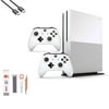 Microsoft Xbox One S 1TB with 2 Controller, 4K Ultra HD White with BOLT AXTION Cleaning Kit HDMI Bundle Like New