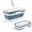 12l-blue, variant on Collapsible Plastic Bucket with Wheels 12L (3.17 Gallon) for House Cleaning, Camping, and RV - Multi-Purpose Rectangular Handy Basket for Cleaning Mop - Lightweight and Portable (Grey)